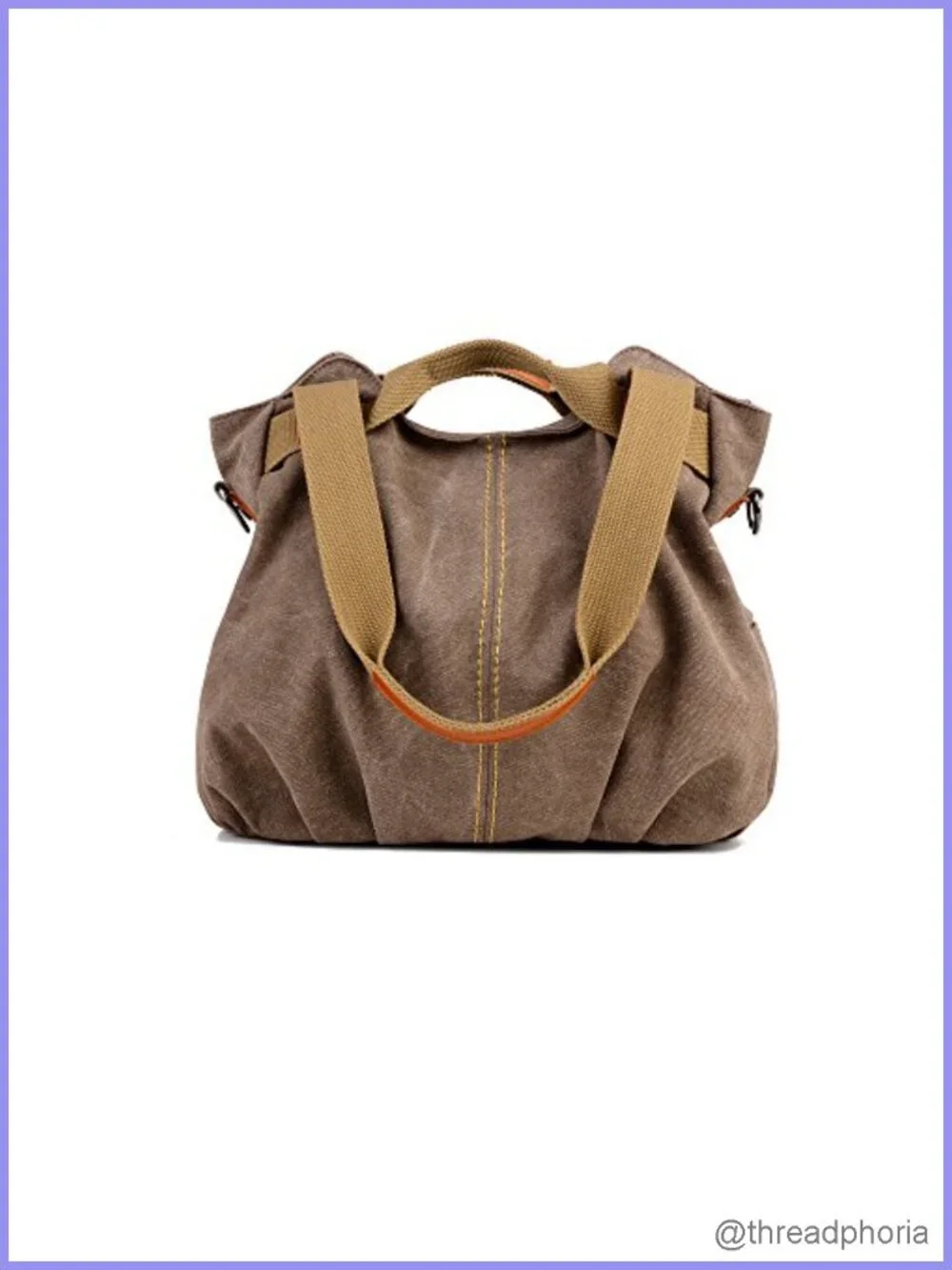 Vintage Hobo Canvas Shoulder Tote Bag with Adjustable Strap